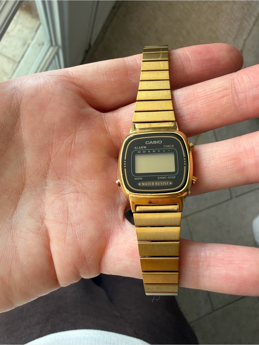 Casio Gold-Tone Digital Alarm Watch Vintage Inspired